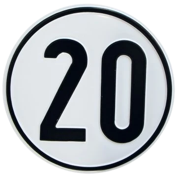 Alu Geschwindigkeitsschild 20 km/h