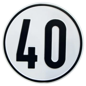 Alu Geschwindigkeitsschild 40 km/h