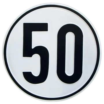 Alu Geschwindigkeitsschild 50 km/h
