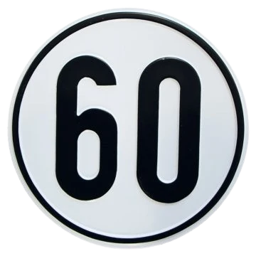 Alu Geschwindigkeitsschild 60 km/h